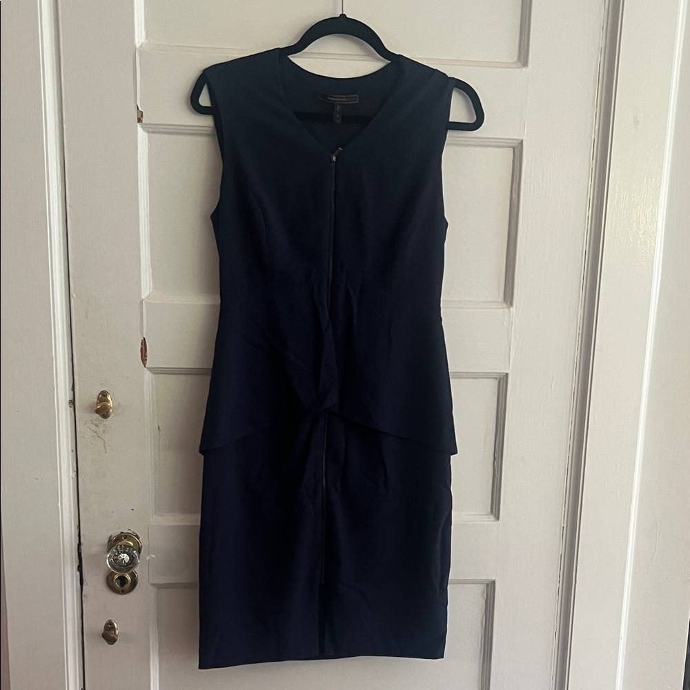 BCBG Navy Sleeveless Midi Dress